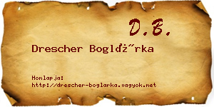 Drescher Boglárka névjegykártya